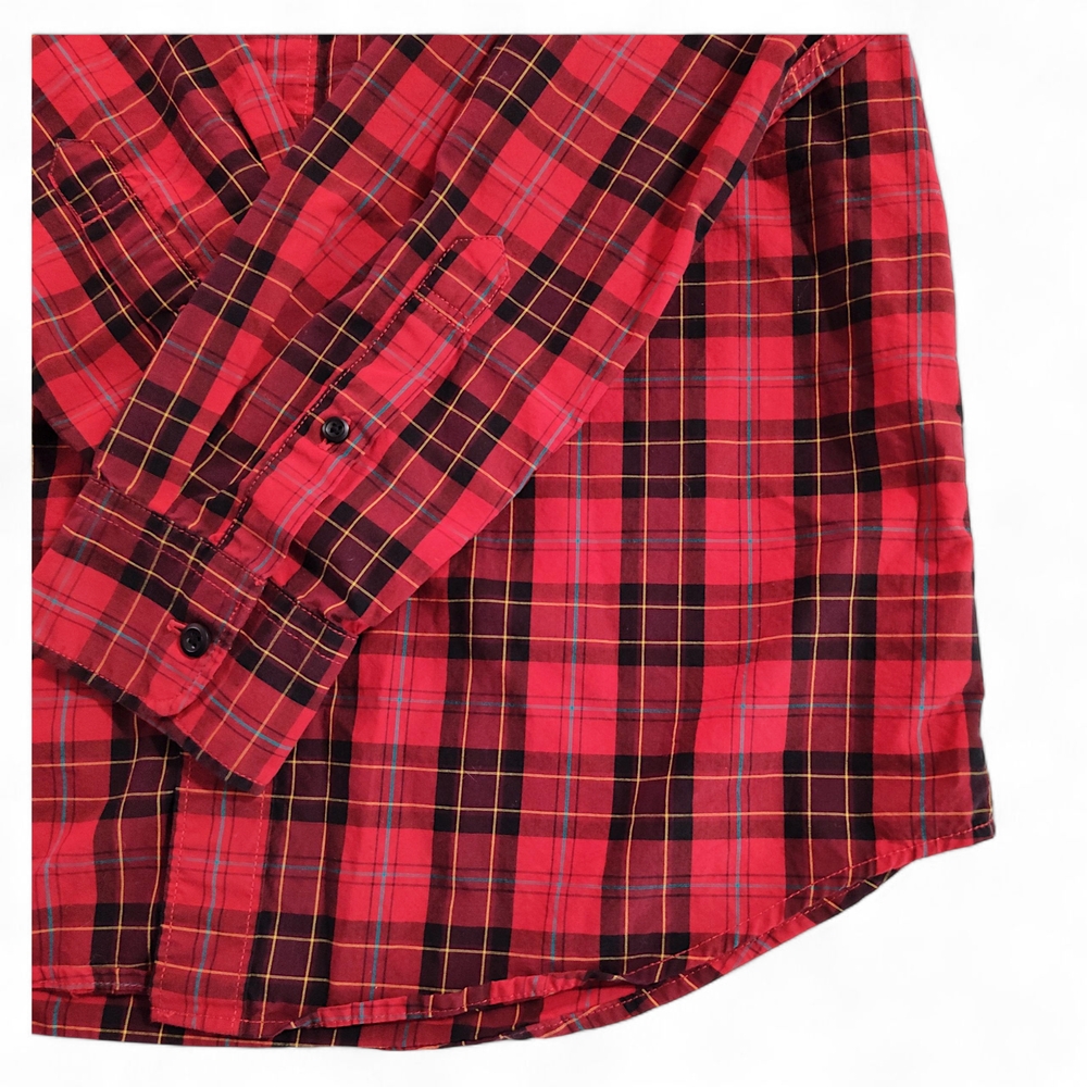 American Eagle Outfitters Button Down Red / Blue Plaid mens Size Medium - Picture 4 of 8